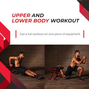 Stamina X 12" to 24" Adjustable Height Plyo Step Up Exercise Box For Home Workout with Access to Muuv, Non-Slip Surface and Workout Guide, Black/Red