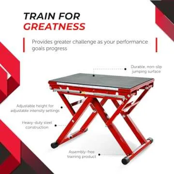 Stamina X 12" to 24" Adjustable Height Plyo Step Up Exercise Box For Home Workout with Access to Muuv, Non-Slip Surface and Workout Guide, Black/Red