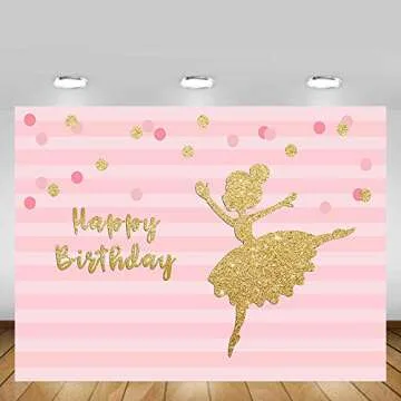 MEHOFOTO Birthday Photography Backdrop Pink Stripes