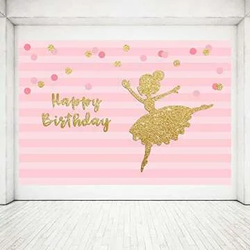 MEHOFOTO Birthday Photography Backdrop Pink Stripes