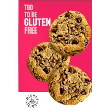 Mightylicious – Handcrafted Cookies | Soft & Chewy | Gluten Free | Dairy-Free | non-GMO | Kosher | Vegan | Better for You Snack | Allergen Friendly | Vegan Chocolate Chip - 7.4 Oz (3 Pack)