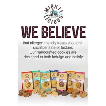 Mightylicious – Handcrafted Cookies | Soft & Chewy | Gluten Free | Dairy-Free | non-GMO | Kosher | Vegan | Better for You Snack | Allergen Friendly | Vegan Chocolate Chip - 7.4 Oz (3 Pack)