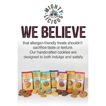 Mightylicious – Handcrafted Cookies | Soft & Chewy | Gluten Free | Dairy-Free | non-GMO | Kosher | Vegan | Better for You Snack | Allergen Friendly | Vegan Chocolate Chip - 7.4 Oz (3 Pack)