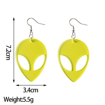 Punk Fluorescent UFO Earrings - Creative Drop Jewelry
