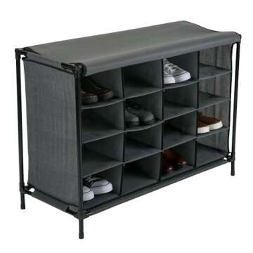 Simplify Shoe Cubby - 16 Compartments for Organized Storage