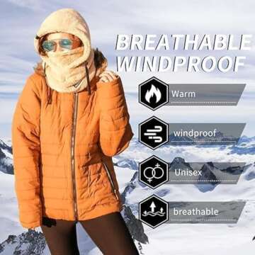 Sherpa Hood, Balaclava Ski Mask, Balaclava Wind-Resistant Winter Face Mask, Fleece Ski Mask for Men and Women (2pcs-5)