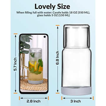 Elegant Bedside Nightstand Carafe and Cup Set