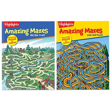 Highlights Amazing Mazes Expert Maze Books for Kids Ages 6 and Up, 144 Pages, 2-Pack of Activity Boo...