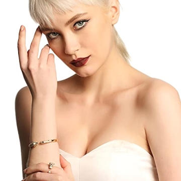 VICISION Panther Bracelet with Panther Ring Gold Jewelry Set, Gifts for Mom Wife Girlfriend Her on Anniversary Valentines Day Mothers Day Christmas Birthday Gifts for Women