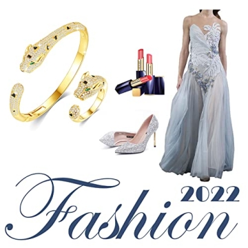 VICISION Panther Bracelet with Panther Ring Gold Jewelry Set, Gifts for Mom Wife Girlfriend Her on Anniversary Valentines Day Mothers Day Christmas Birthday Gifts for Women