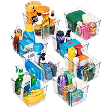 ClearSpace Plastic Storage Bins with lids – Perfect Pantry Organization and Storage – Fridge Organizer, Pantry Storage Containers and Storage Bins, Cabinet Organizers - 8 Pack