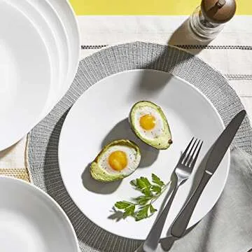 Corelle Vitrelle 6-Piece Salad Plates Set, Triple Layer Glass and Chip Resistant, 8-1/2-Inch Lightweight Round Plates, Winter Frost White