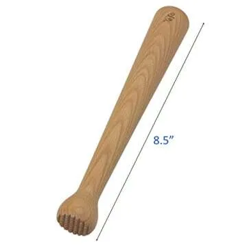 efo Wooden Muddler for Cocktails – Durable Wood Ice Crusher – Stylish Wooden Mojito Muddler Bar Tool – Handy Cocktail Muddler- Perfect Masher Kitchen Tool for Garlic Avocado Herbs and Fruits