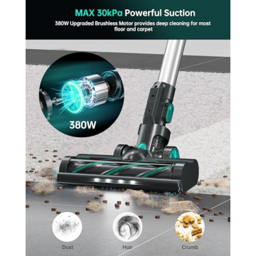 FABULETTA Cordless Vacuum - 30Kpa Suction & 50 Min Runtime