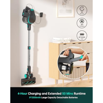 FABULETTA Cordless Vacuum - 30Kpa Suction & 50 Min Runtime