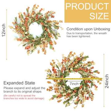 Artgar 24" Fall Wreath for Indoor Outdoor Decor