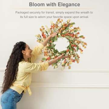 Artgar 24" Fall Wreath for Indoor Outdoor Decor