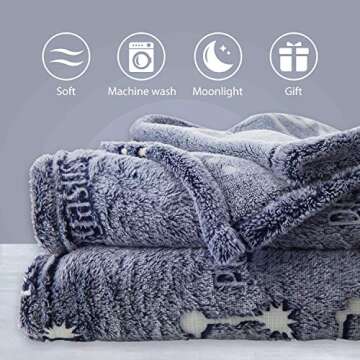 Kanguru Glow in The Dark Constellation Blanket, Christmas Thanksgiving Blanket Gifts for Birthday Kids Women Girls Boy Best Friend