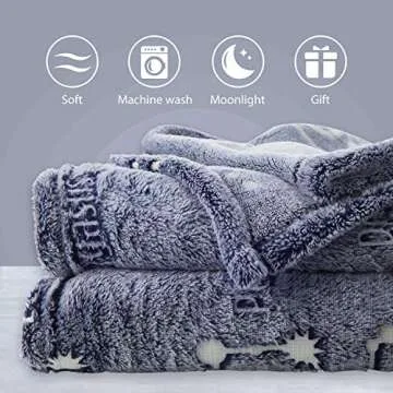 Kanguru Glow in The Dark Constellation Blanket, Christmas Thanksgiving Blanket Gifts for Birthday Kids Women Girls Boy Best Friend