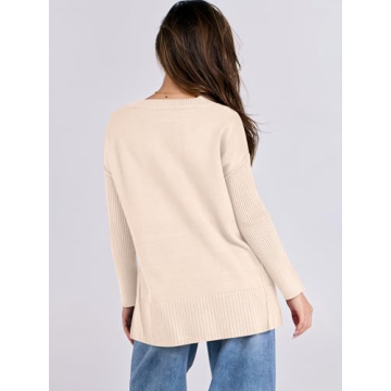 Caracilia Oversized V Neck Sweater for Women - Fall 2024