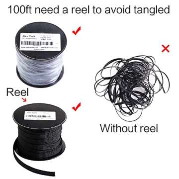 100ft - 1/4 inch PET Expandable Braided Sleeving – Black – Alex Tech Braided Cable Sleeve