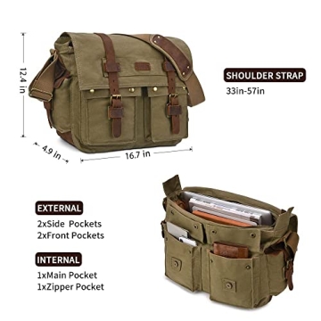 Stylish Kattee Military Messenger Bag for Daily Use