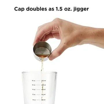 Rabbit 18 oz Glass Cocktail Shaker with Jigger & Strainer