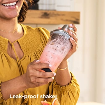 Rabbit 18 oz Glass Cocktail Shaker with Jigger & Strainer