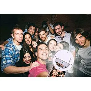 SRL l191 Selfie Ring Light for Camera, Rechargeable Battery, Clip On 36 Led Smart Phone, Round Shape, White