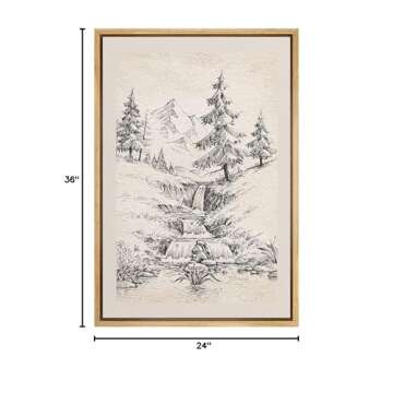 IDEA4WALL Framed Canvas Print - River Rapid Art for Home Decor