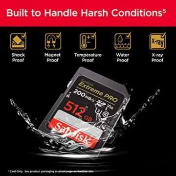 SanDisk 512GB Extreme PRO SDXC UHS-I Memory Card - C10, U3, V30, 4K UHD, SD Card - SDSDXXD-512G-GN4IN, Dark gray/Black