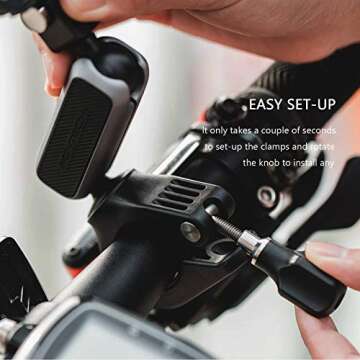PGYTECH Action Camera Handlebar Mount Clamp Mount Adjustable Motorcycle Handlebar for Action Camera Bike Mount