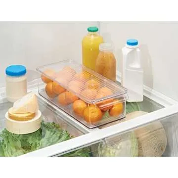 Clear Slim Plastic Food Storage Bins - 2 Pack