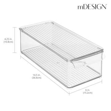 Clear Slim Plastic Food Storage Bins - 2 Pack