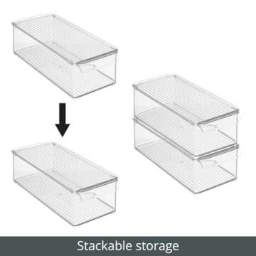 Clear Slim Plastic Food Storage Bins - 2 Pack