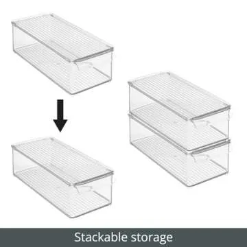 Clear Slim Plastic Food Storage Bins - 2 Pack