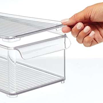 Clear Slim Plastic Food Storage Bins - 2 Pack