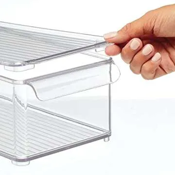 Clear Slim Plastic Food Storage Bins - 2 Pack