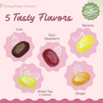 Three Lollies Queasy Drops for Natural Nausea Relief