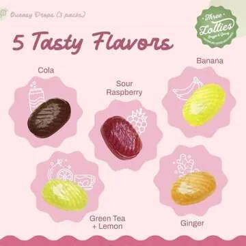 Three Lollies Queasy Drops for Natural Nausea Relief