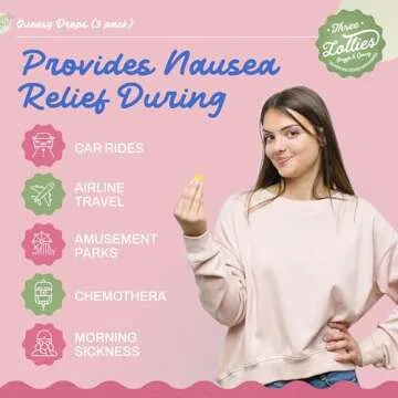 Three Lollies Queasy Drops for Natural Nausea Relief