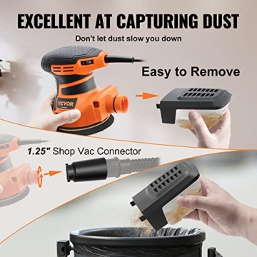 VEVOR 350W Random Orbit Sander 6 Speeds 13000 OPM