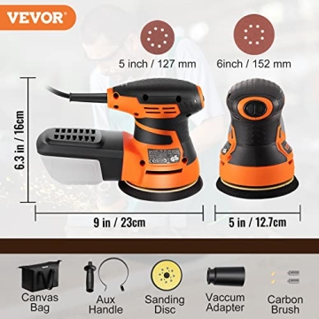 VEVOR 350W Random Orbit Sander 6 Speeds 13000 OPM