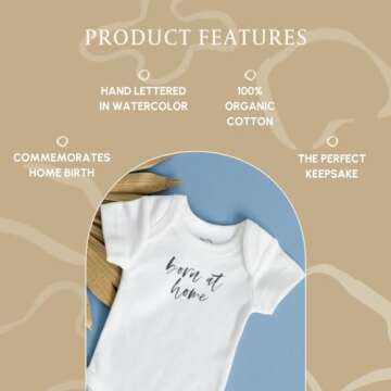 Earthside Birth Pools Born at Home Onesie White - A Special Home Birth Onesie for Baby Born at Home- Crunchy Mom Gifts - Home Birth Essentials - Homebirth Onesie