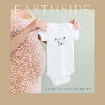 Earthside Birth Pools Born at Home Onesie White - A Special Home Birth Onesie for Baby Born at Home- Crunchy Mom Gifts - Home Birth Essentials - Homebirth Onesie