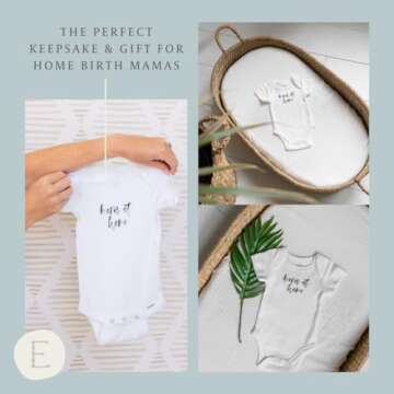 Earthside Birth Pools Born at Home Onesie White - A Special Home Birth Onesie for Baby Born at Home- Crunchy Mom Gifts - Home Birth Essentials - Homebirth Onesie