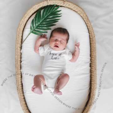 Earthside Birth Pools Born at Home Onesie White - A Special Home Birth Onesie for Baby Born at Home- Crunchy Mom Gifts - Home Birth Essentials - Homebirth Onesie