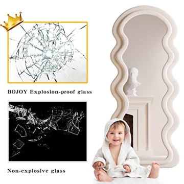 BOJOY Wavy Arched Mirror Elegant Decor 63x24in