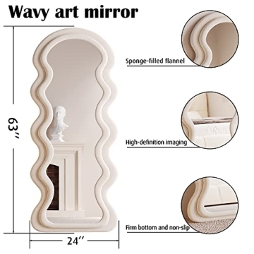 BOJOY Wavy Arched Mirror Elegant Decor 63x24in