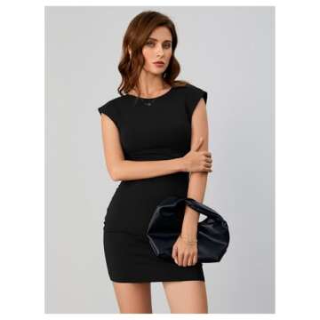 Verdusa Women's Backless Round Neck Cap Sleeve Bodycon Mini Clubwear Dress Black X-Small